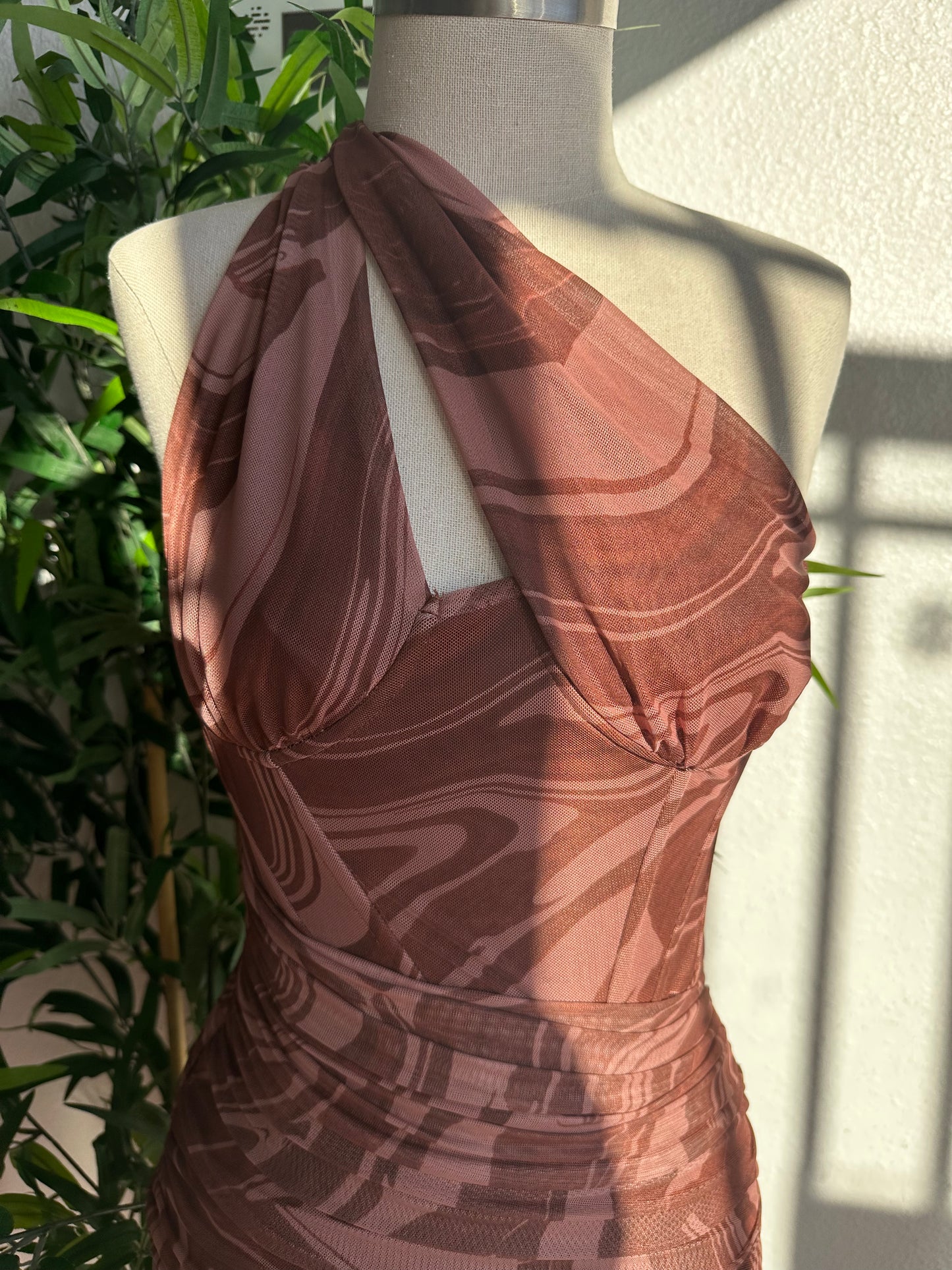 One shoulder corset dress