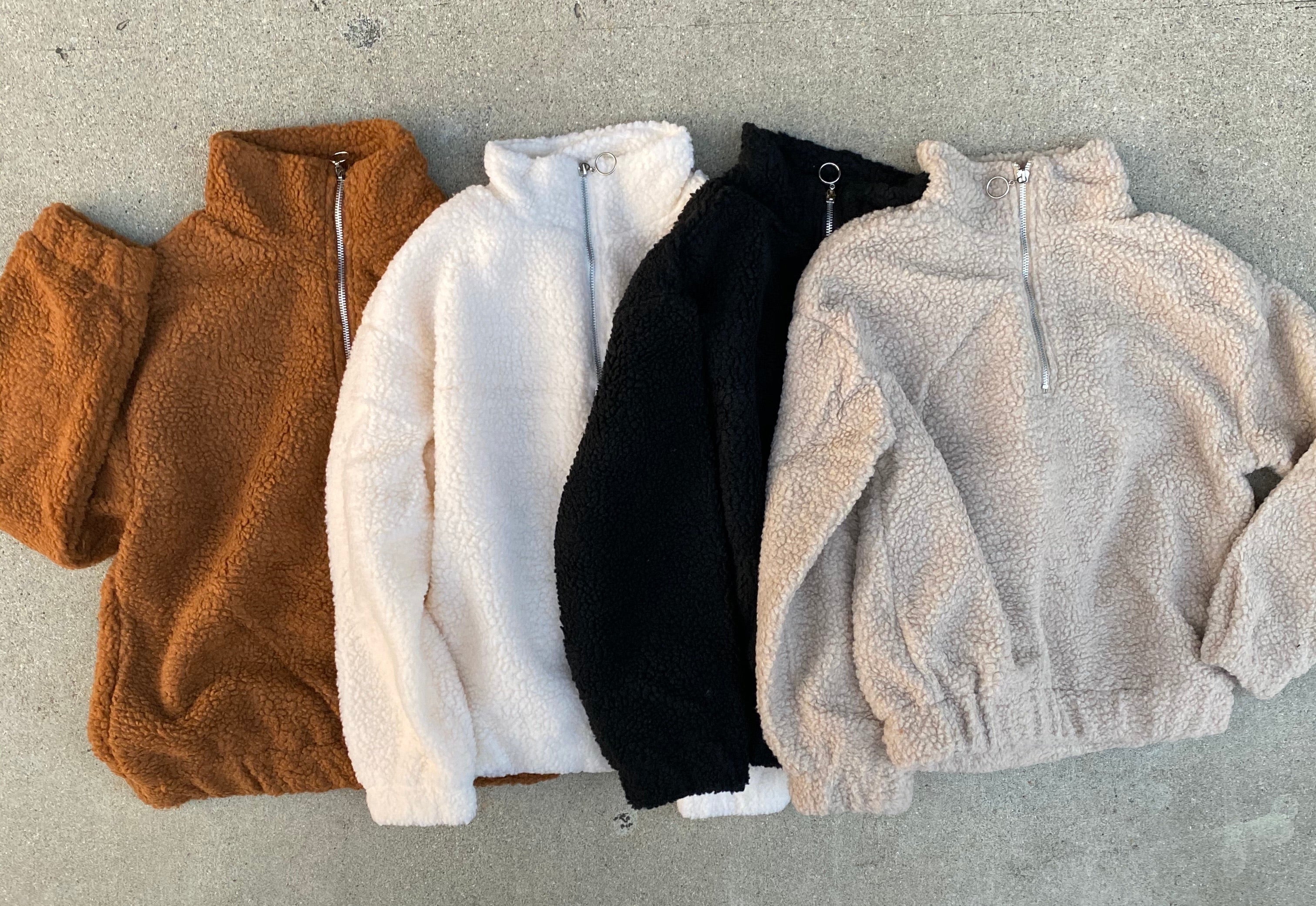 Zip teddy online sweater