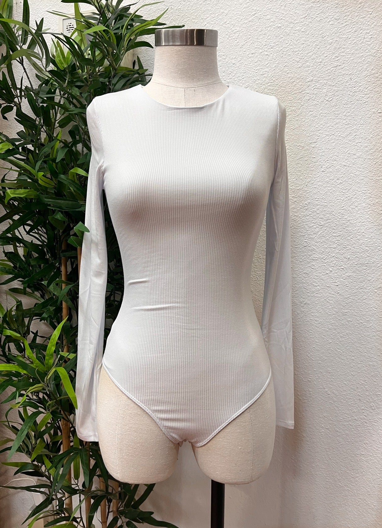 Ribbed Bodysuit (White)