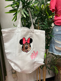 Embroidered mouse tote bag