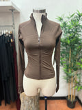 Lulu zip up jacket (brown)