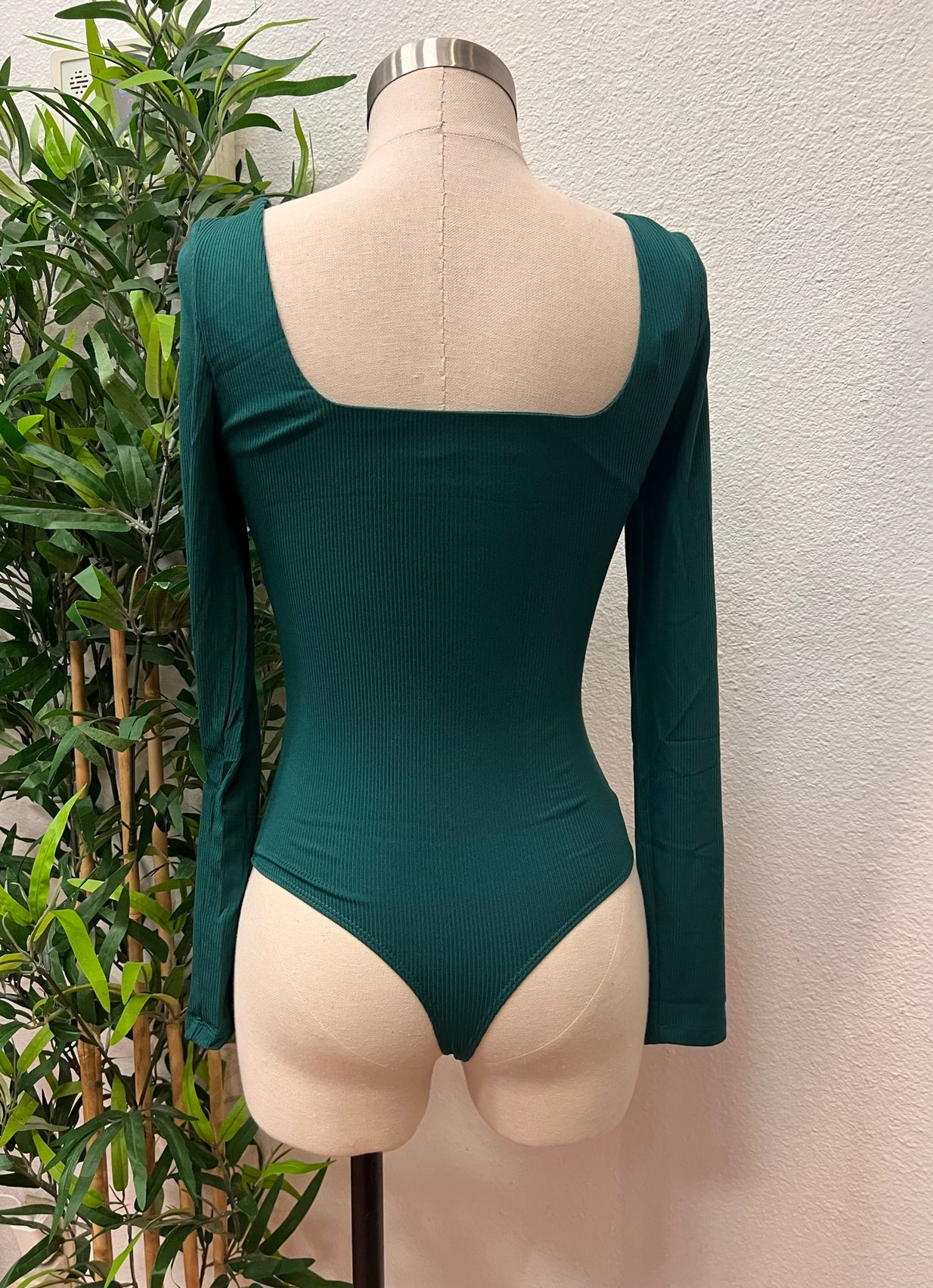 Basic Ribbed Bodysuit (Green)