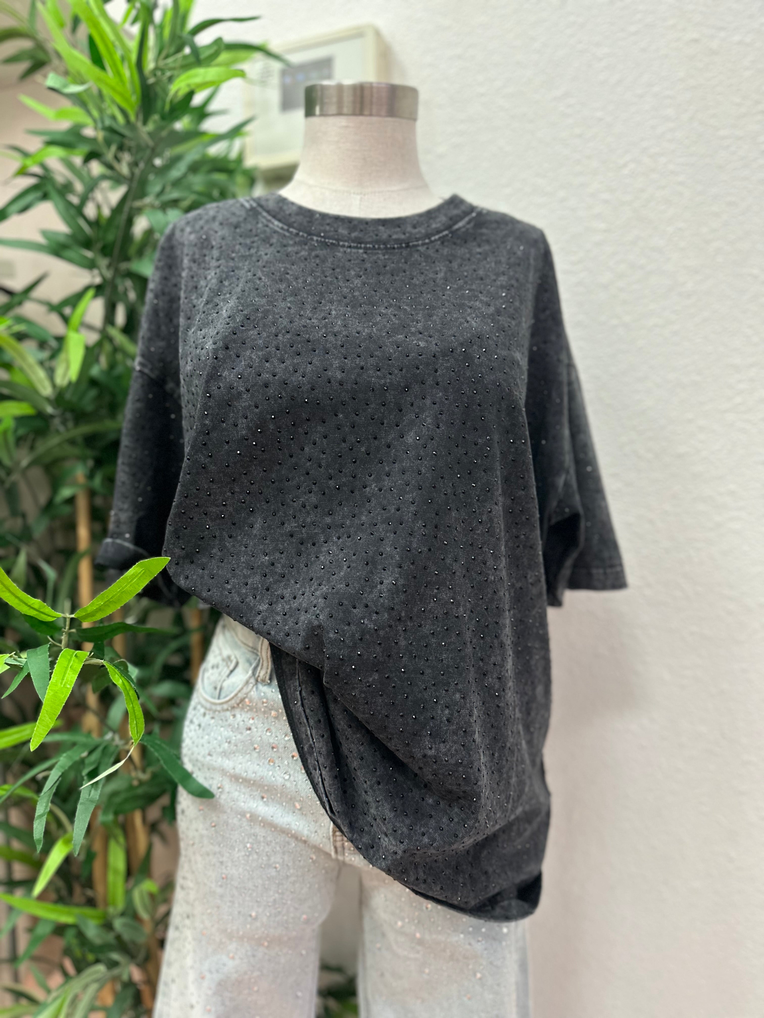 Rhinestone Oversized Tee