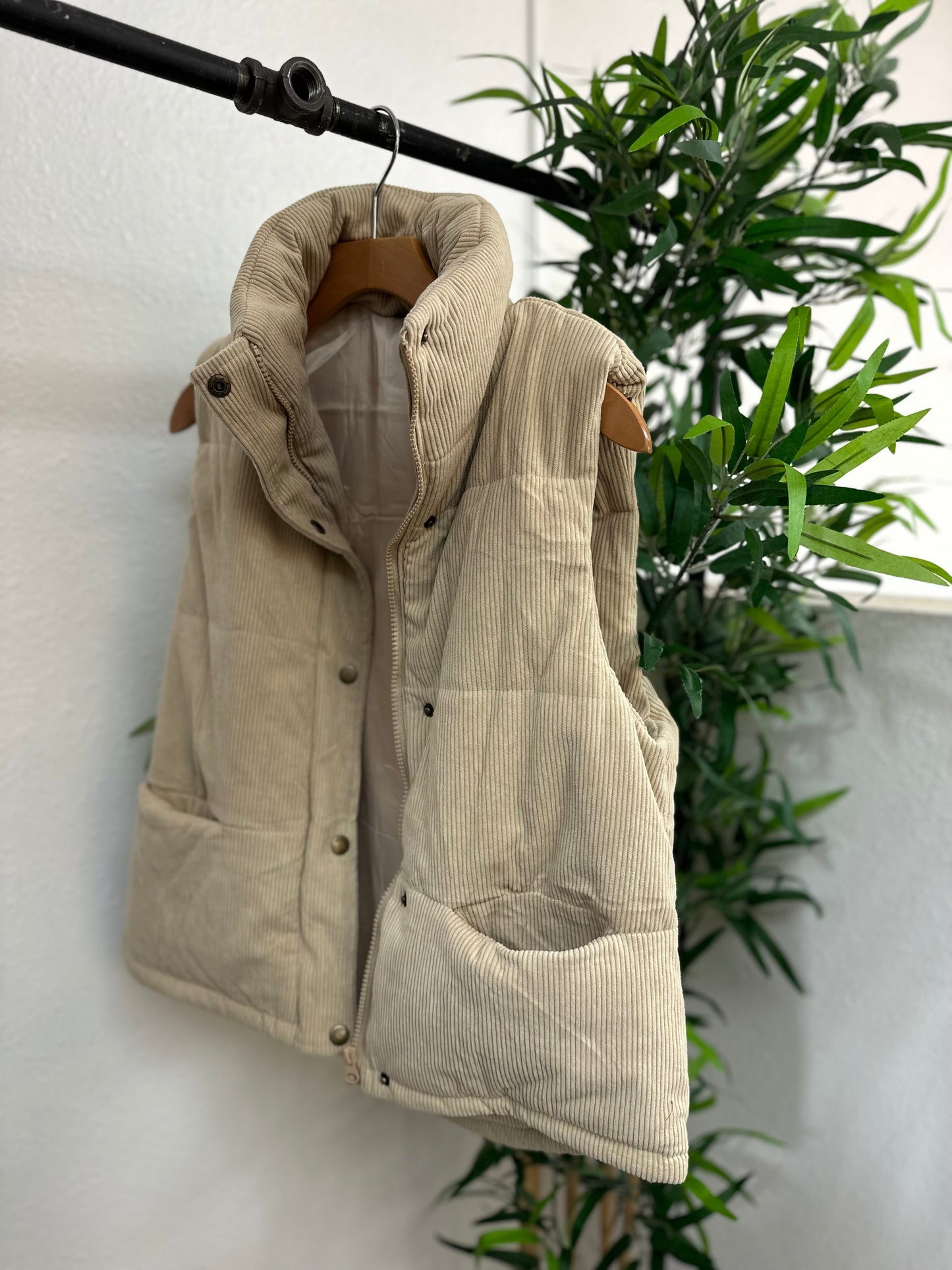 Corduroy puffer vest (3colors)
