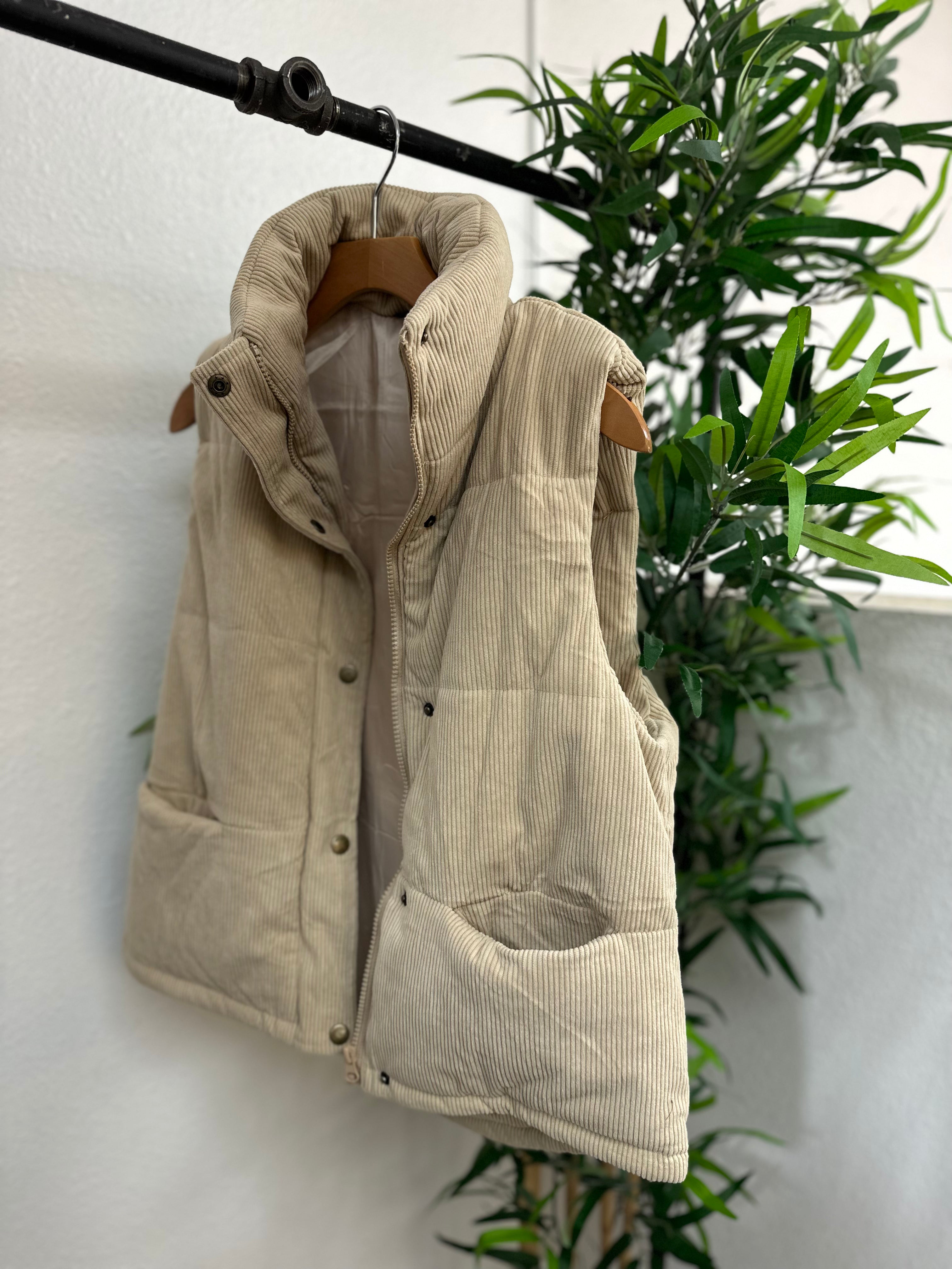 Corduroy Puffer Vest (3 colors)