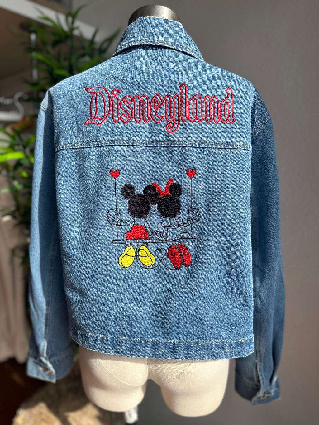 Mice love embroidered denim jacket