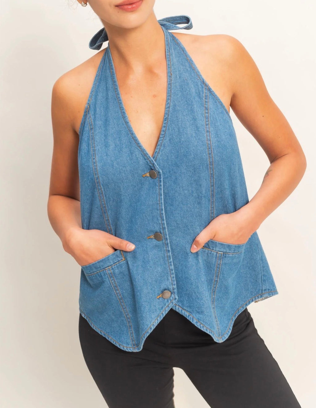 Lisa Denim Halter Top