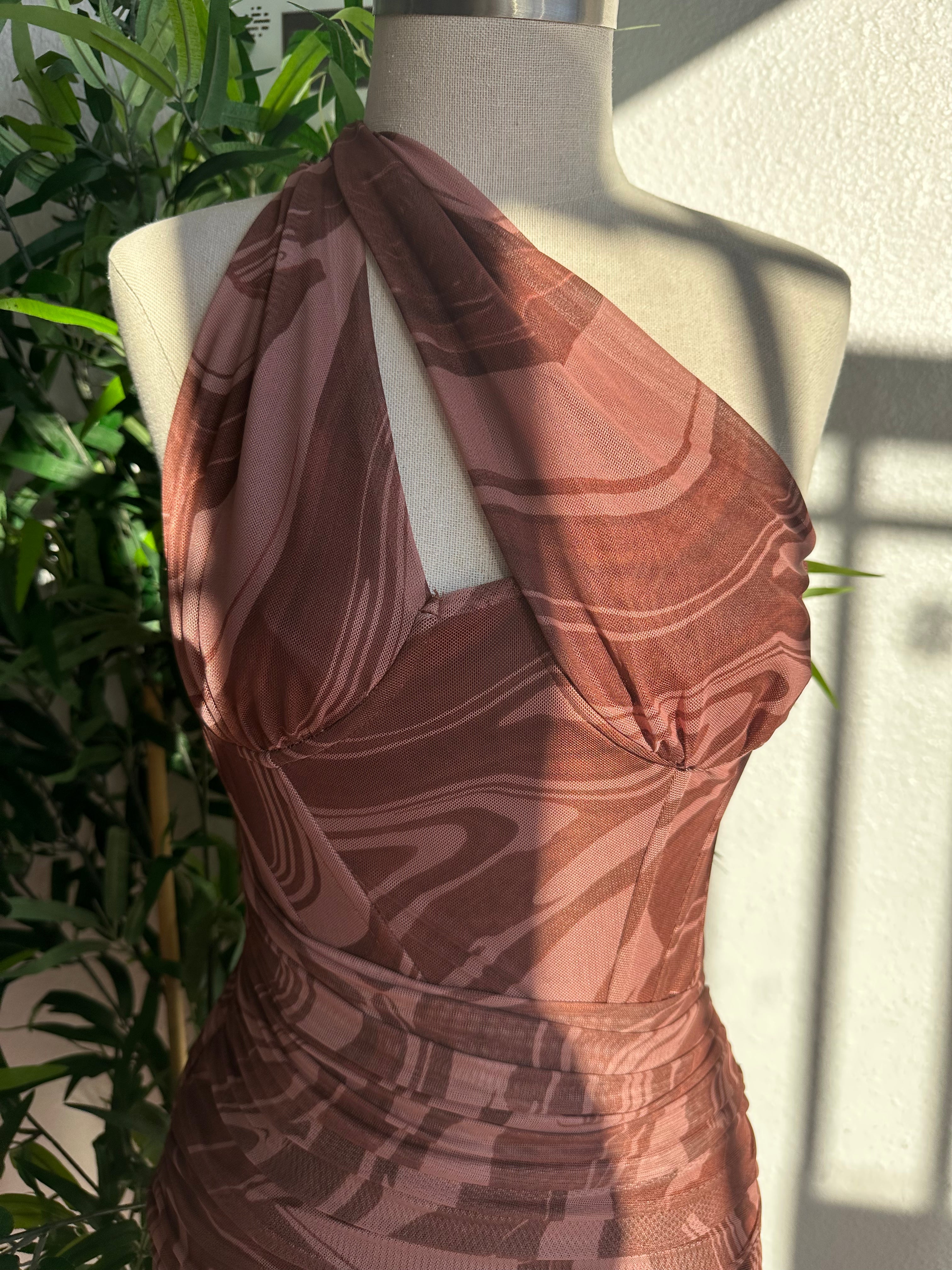 One shoulder corset dress