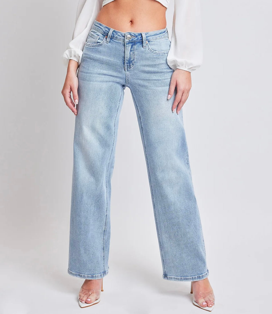 Wide leg denim with a stretch