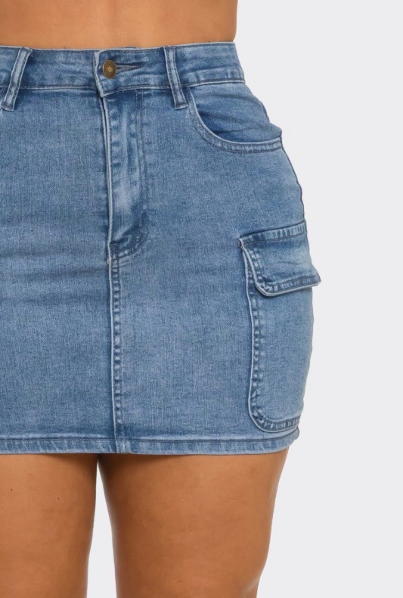Denim Cargo Skirt