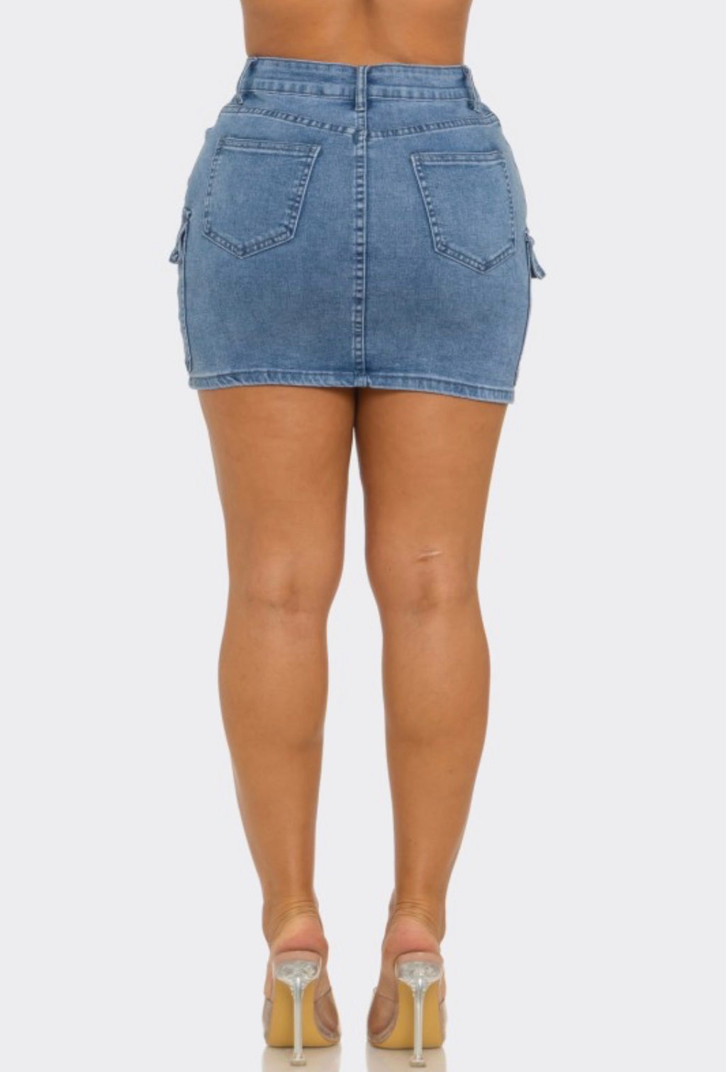 Denim Cargo Skirt