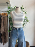 Stripe cotton rib top
