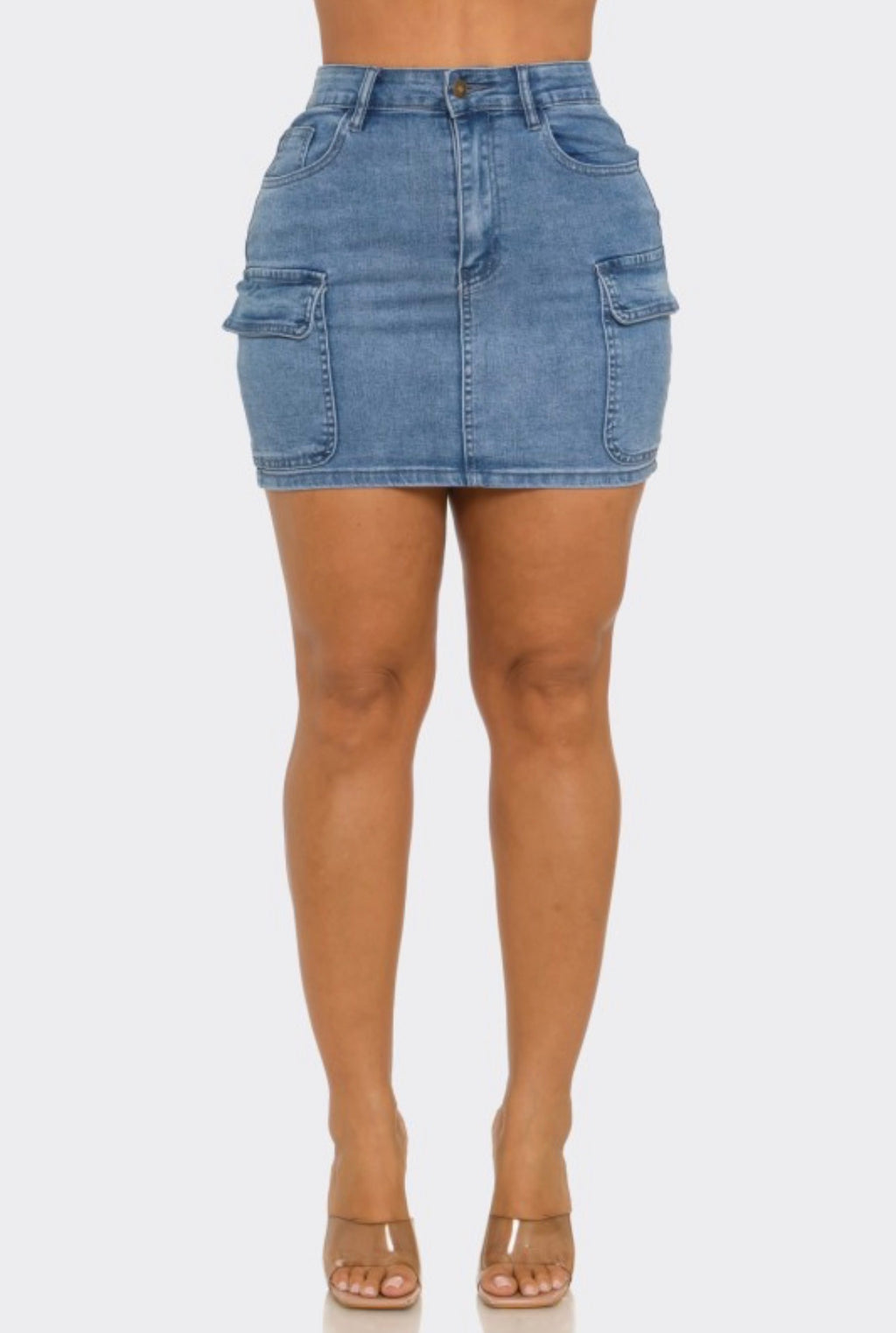 Denim Cargo Skirt