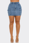 Denim Cargo Skirt