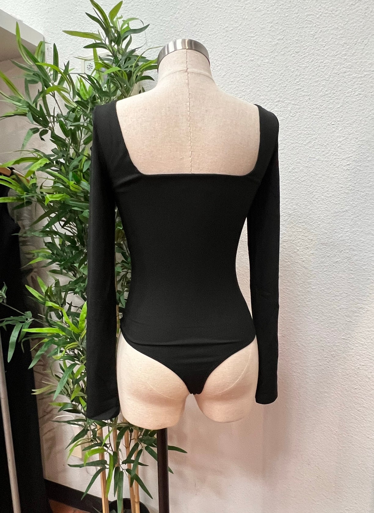 Basic Ribbed Bodysuit (Black)