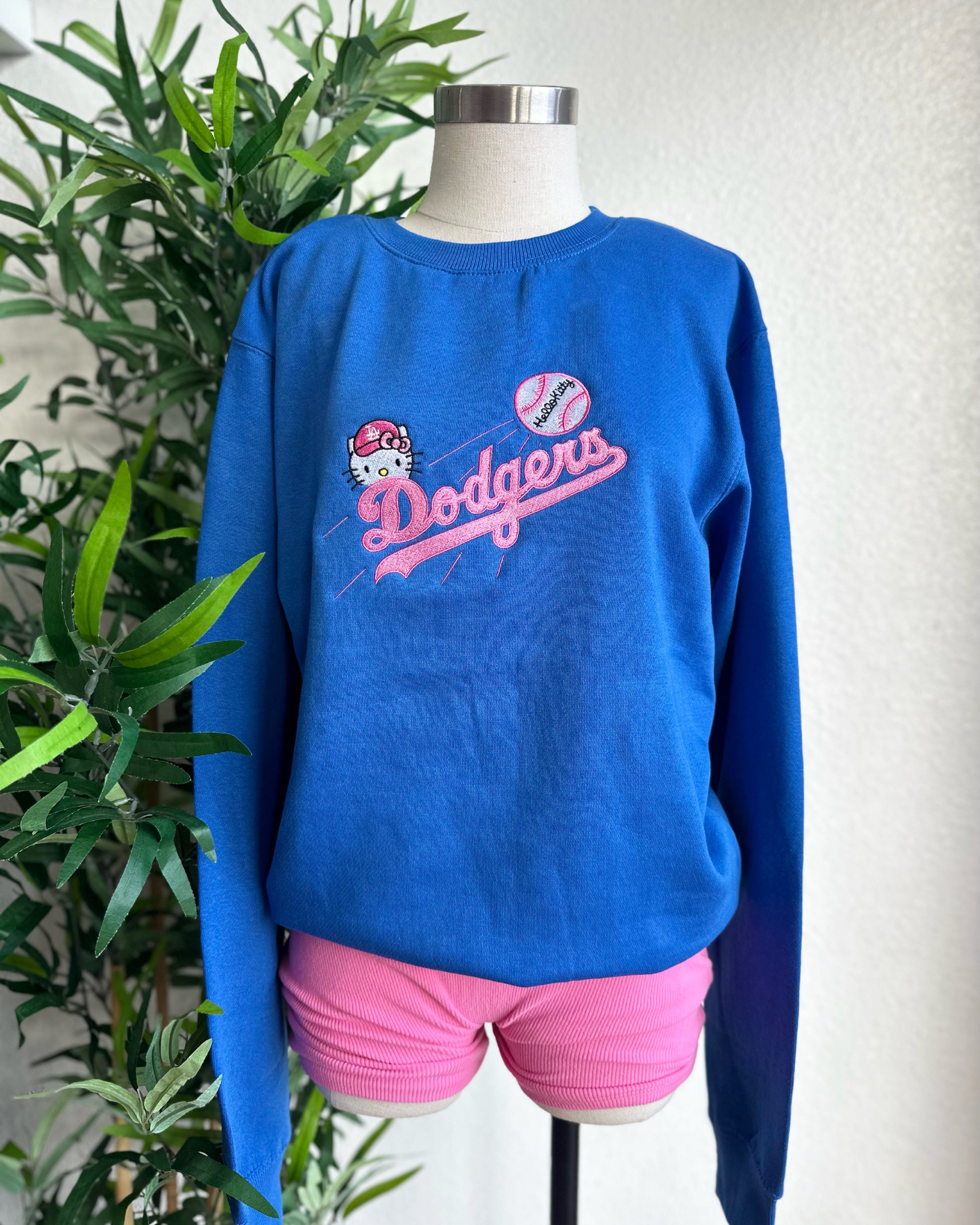 Hello baseball embroidered pink