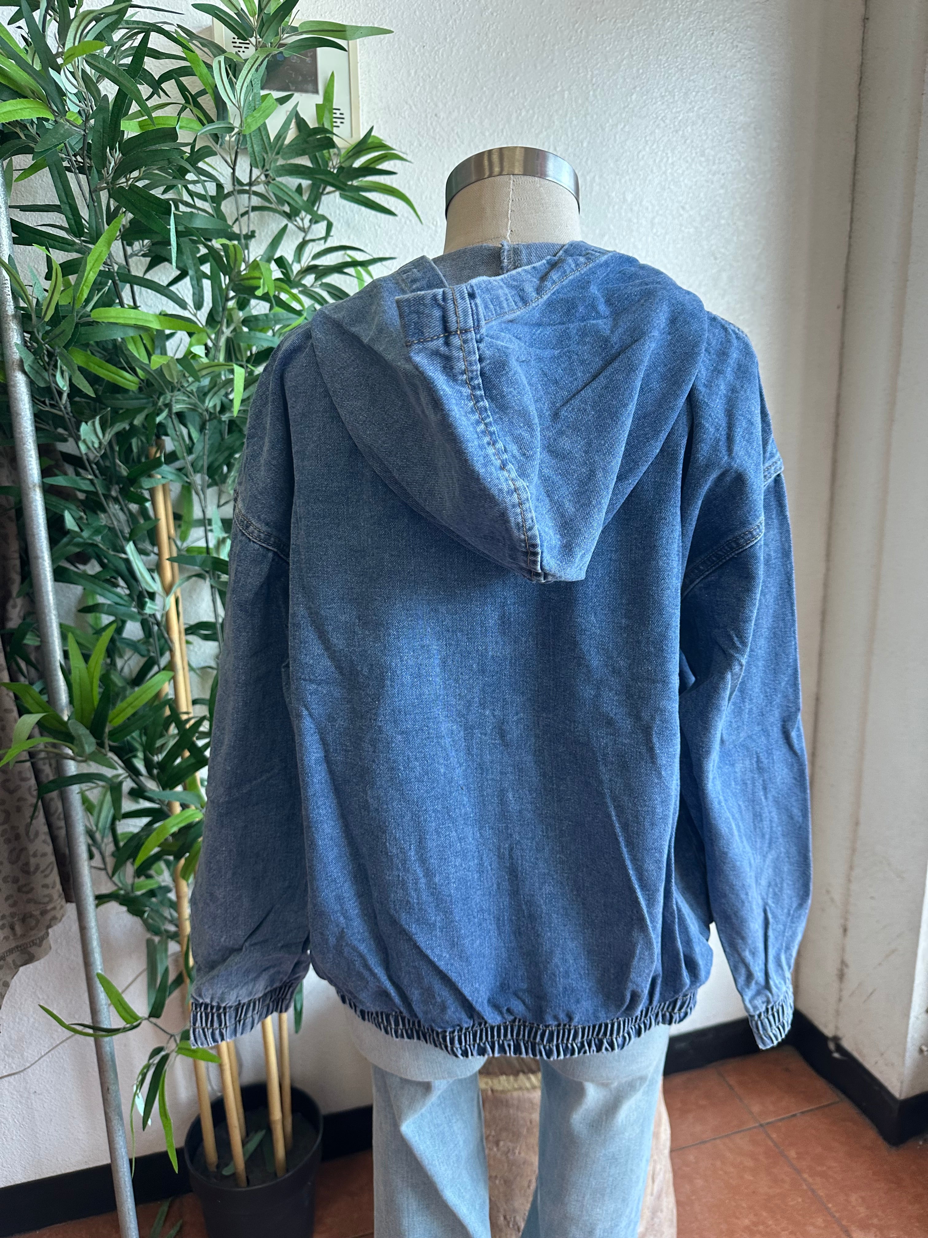 Denim jacket with a hoodie