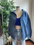 Denim jacket with a hoodie
