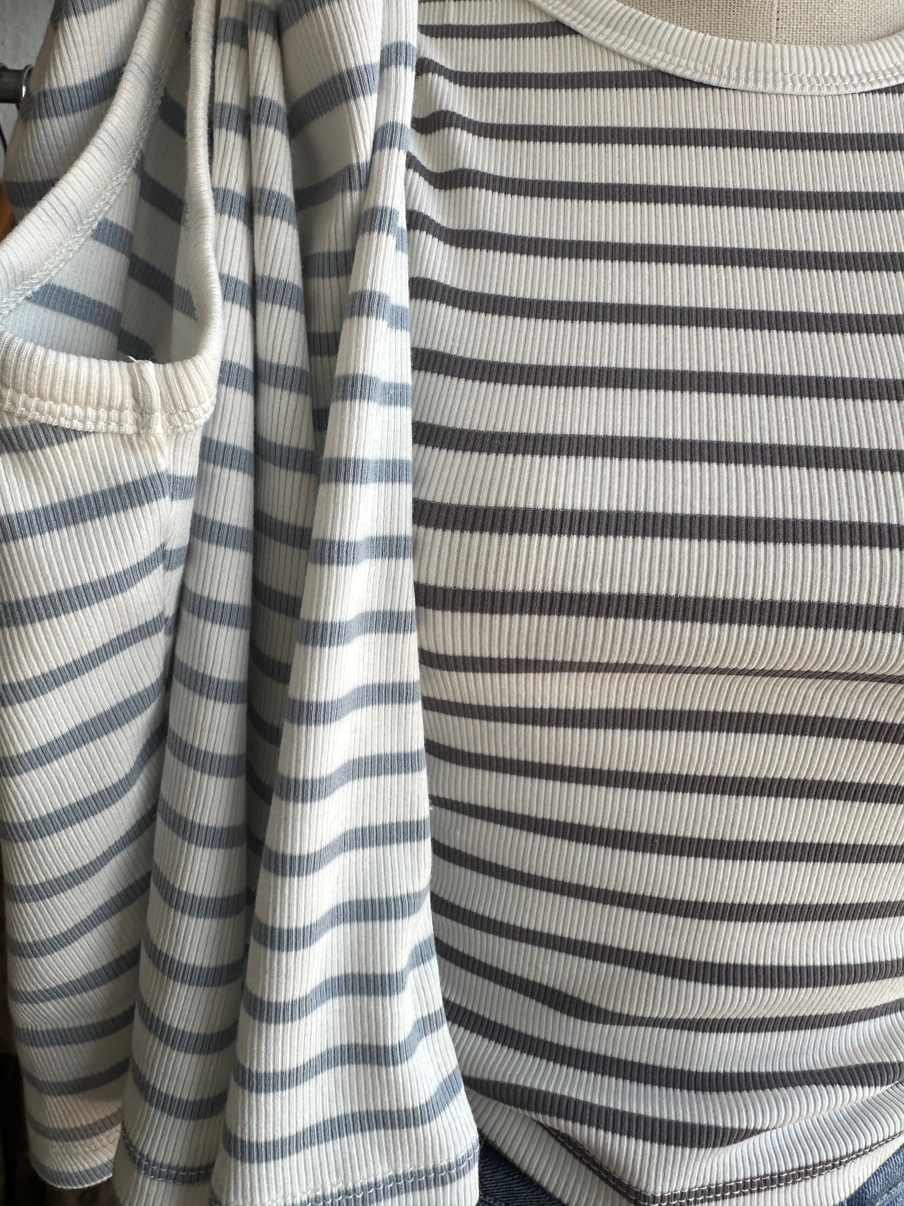 Stripe cotton rib top