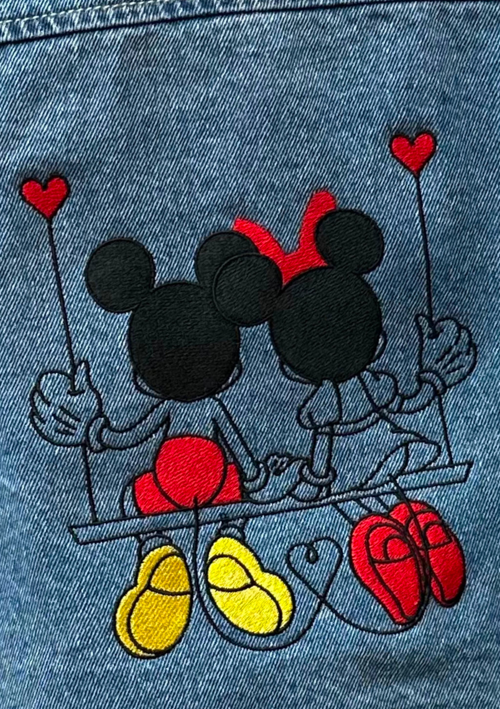 Mice love embroidered denim jacket