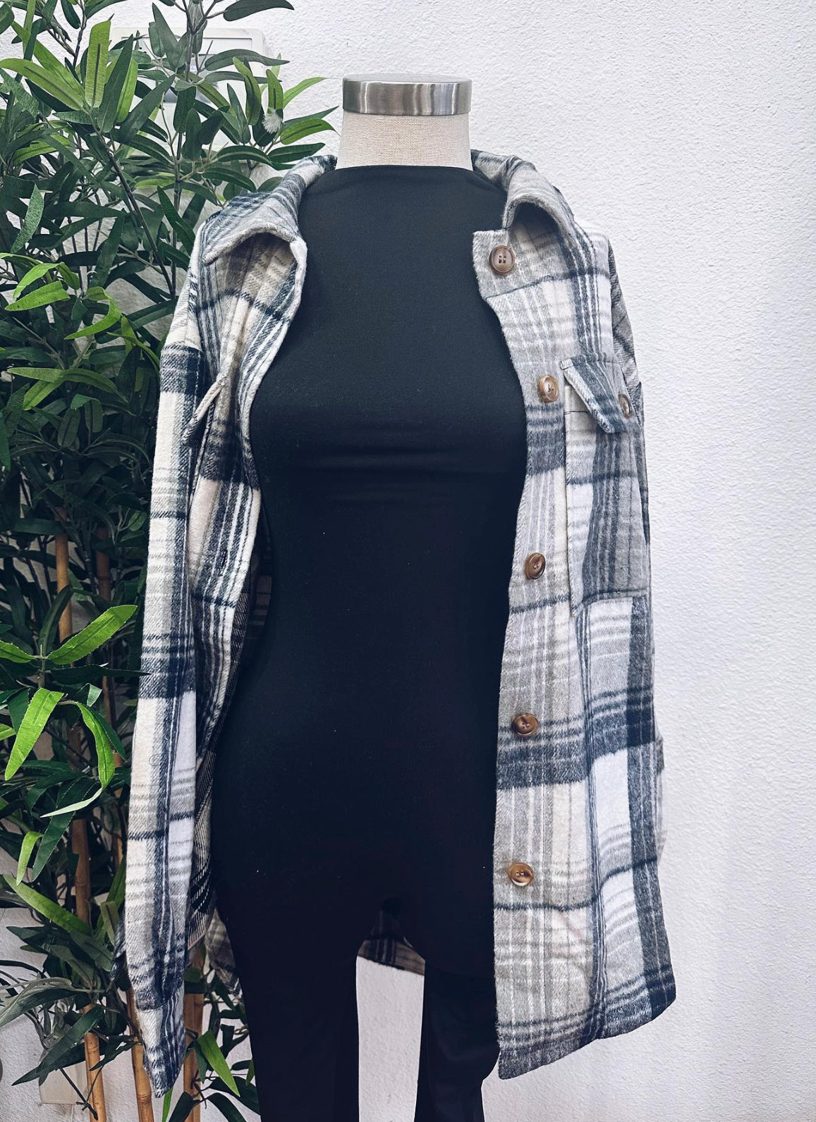 The perfect length Shacket Navy