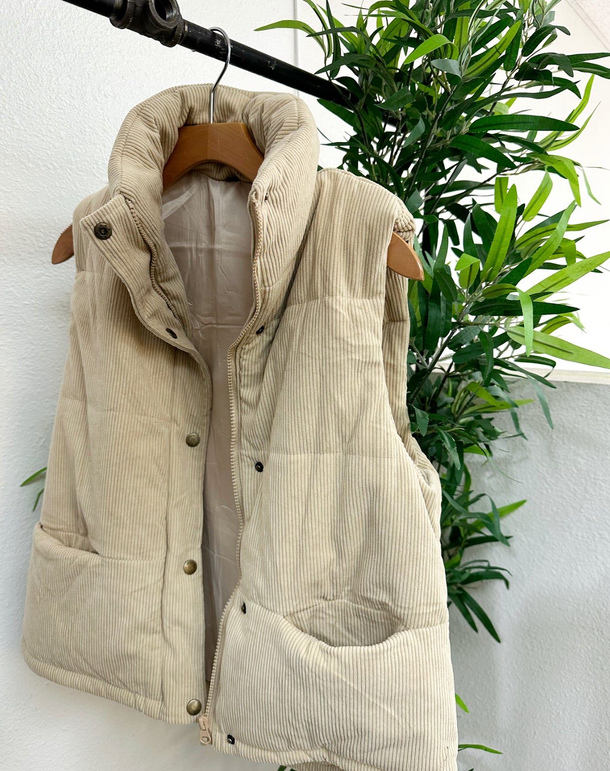 Corduroy puffer vest (3colors)
