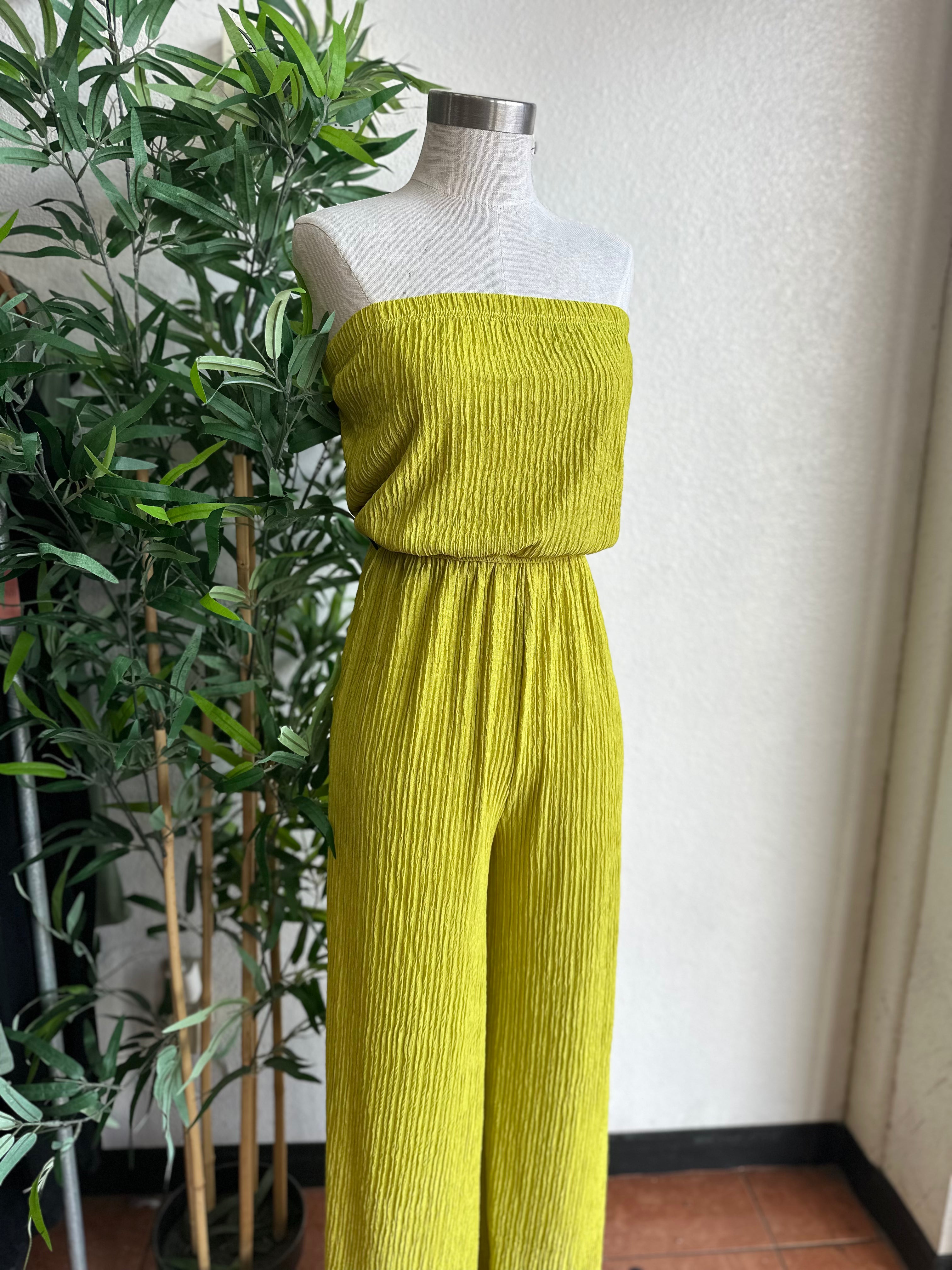 Strapless summer jumpsuit (lime)