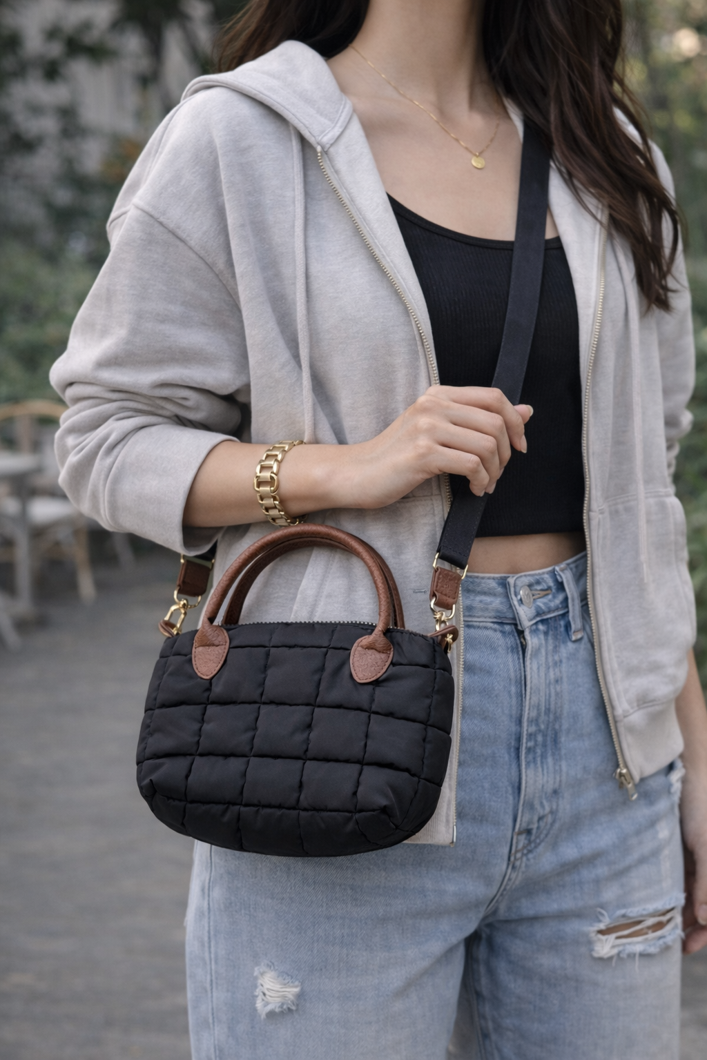 Black Puffer Crossbody