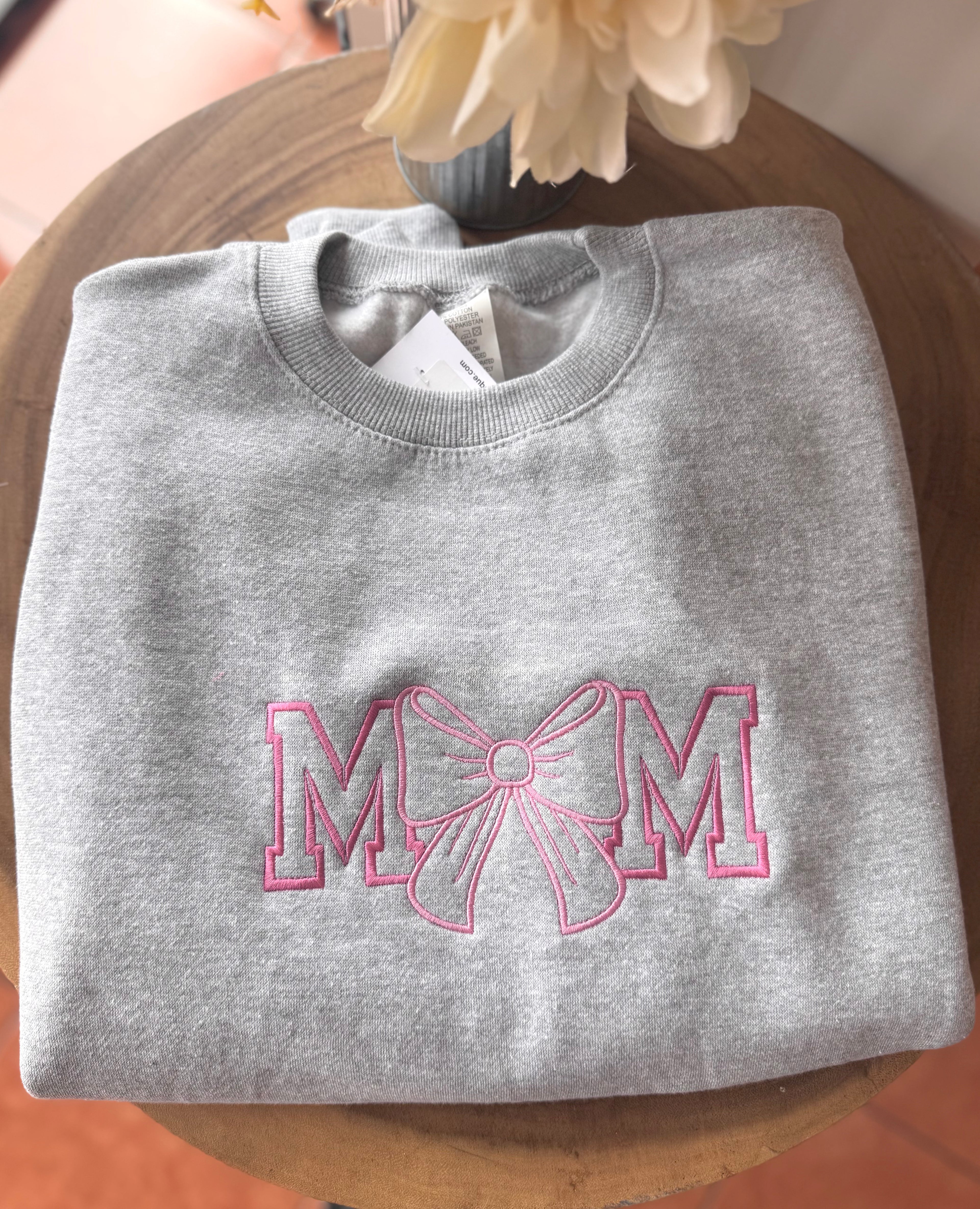 Mom bow crewneck