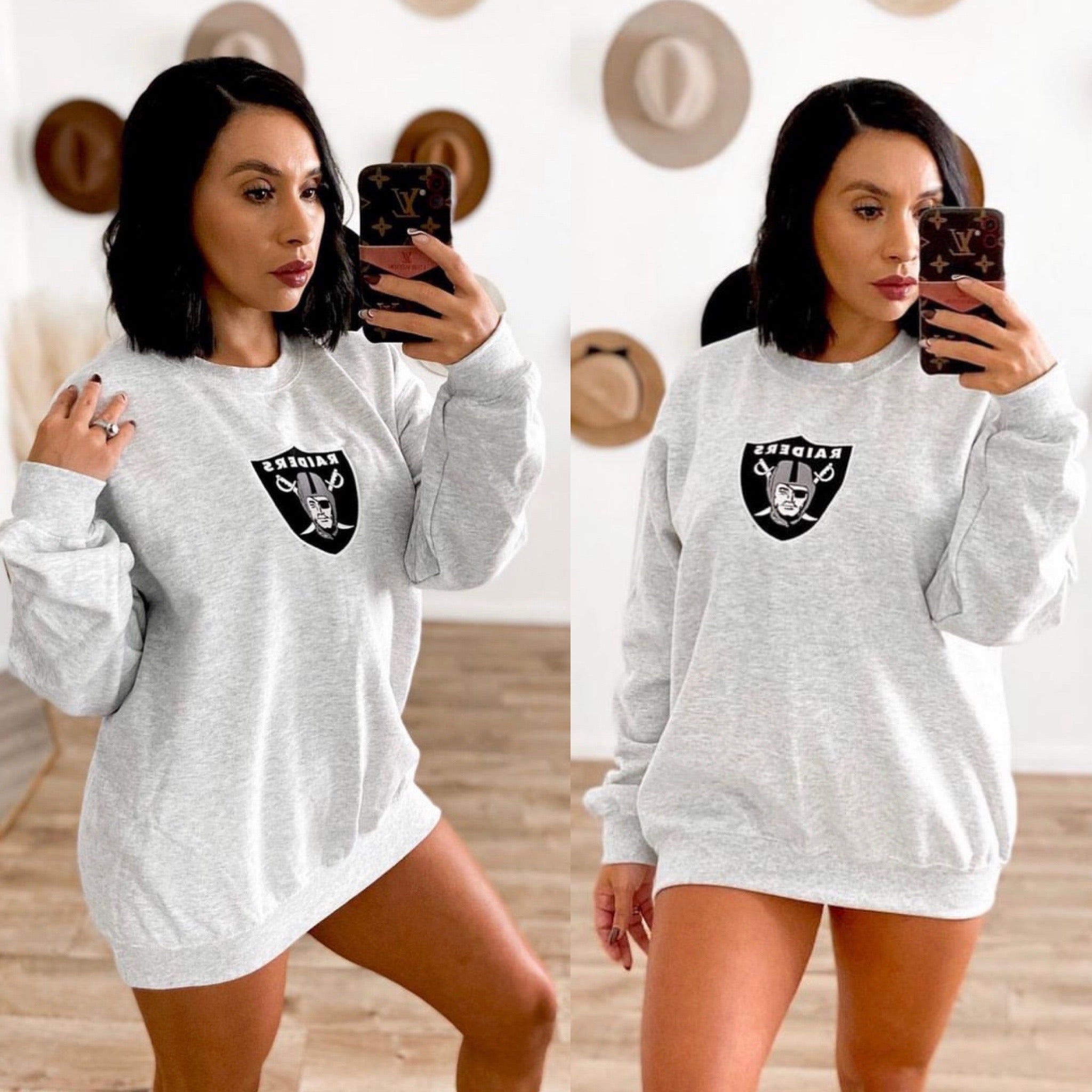 Silver and Black embroidered crewneck