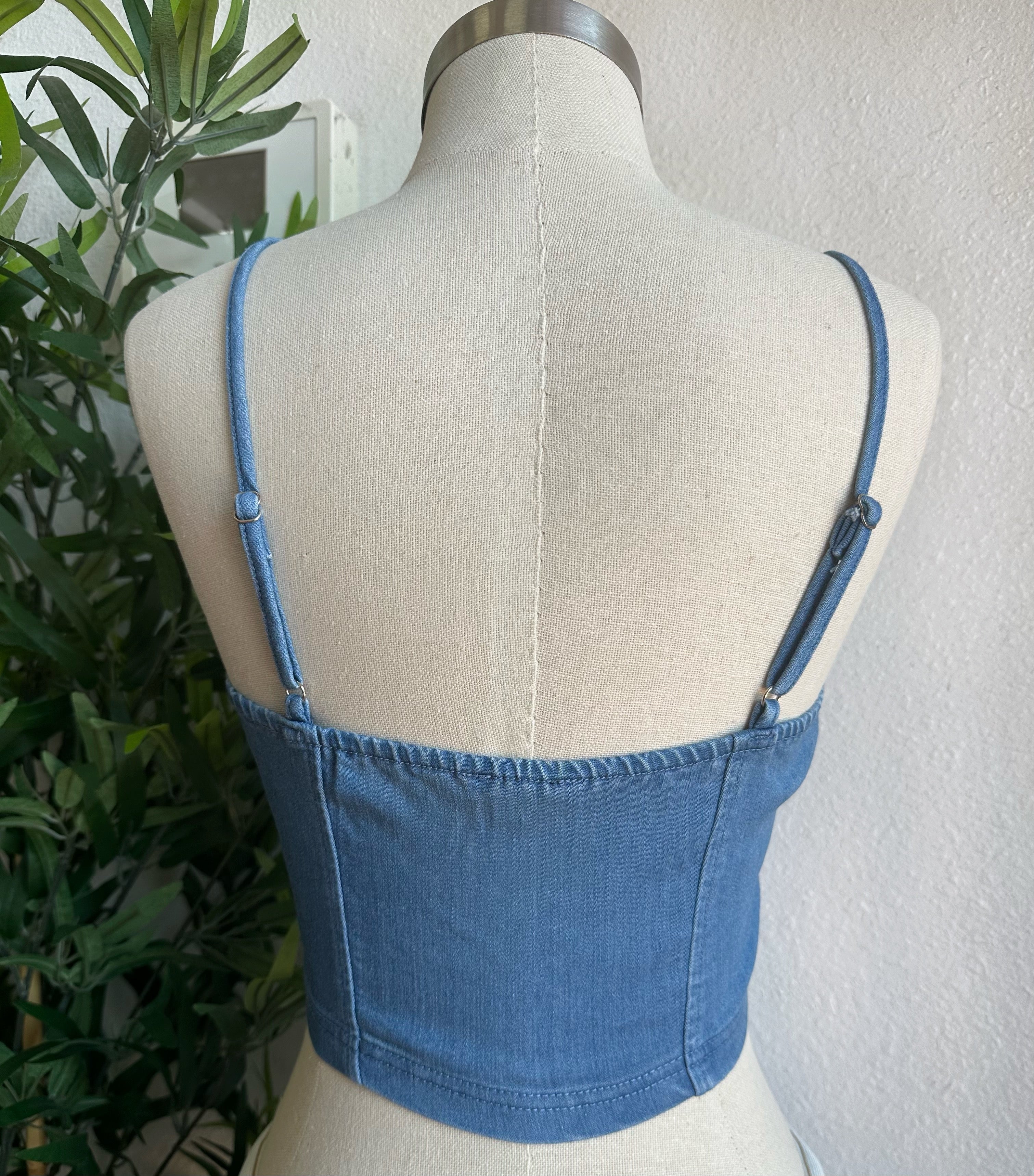 Kenia denim corset top