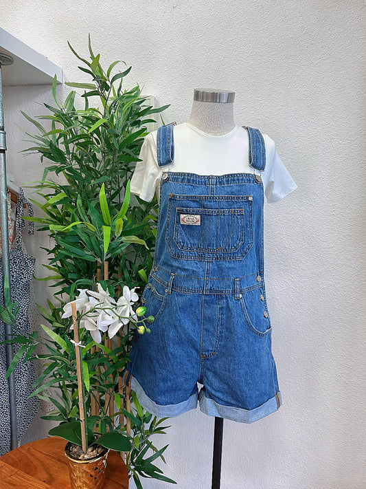 Relaxed Fit Denim Short Overalls