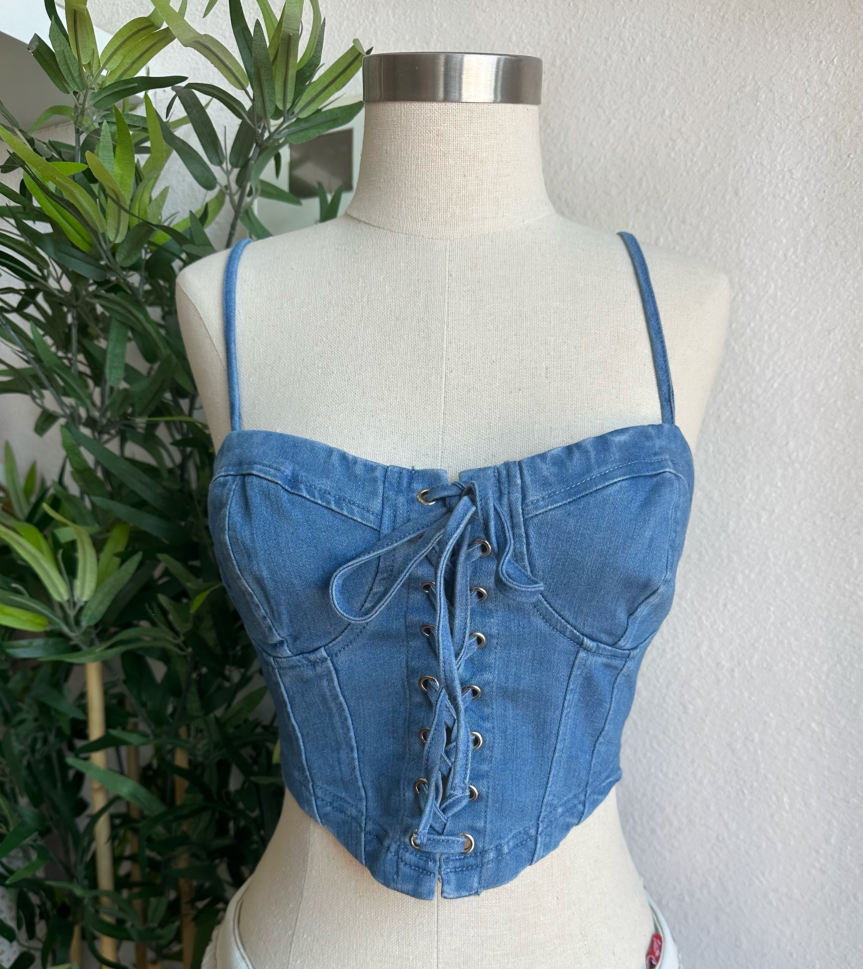 Kenia denim corset top