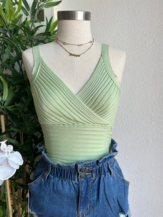 Ribbed cami (mint)