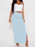 Rin ribbed maxi skirt(mint blue)