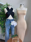 Go Girl dress in tan