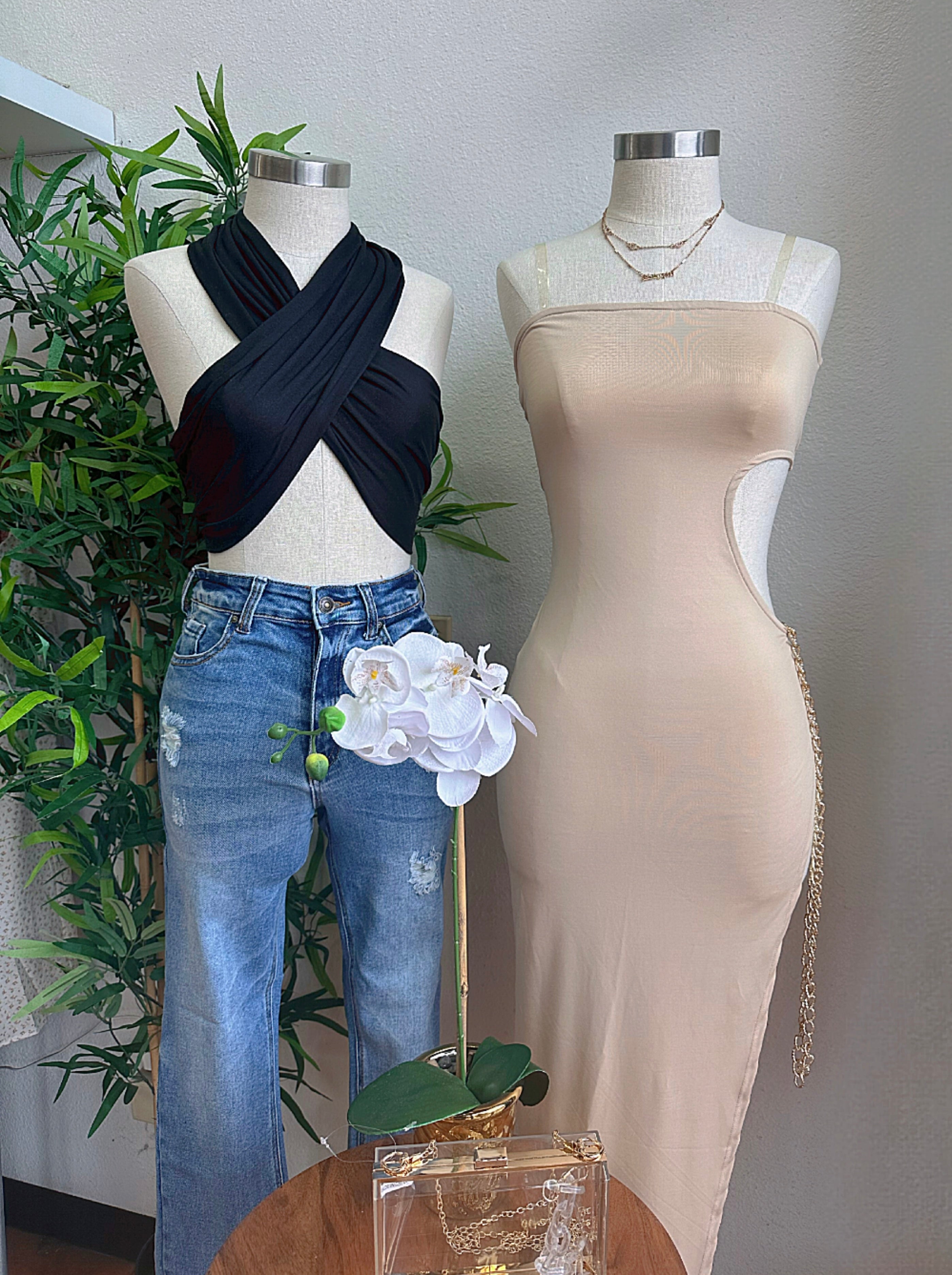 Go Girl dress in tan