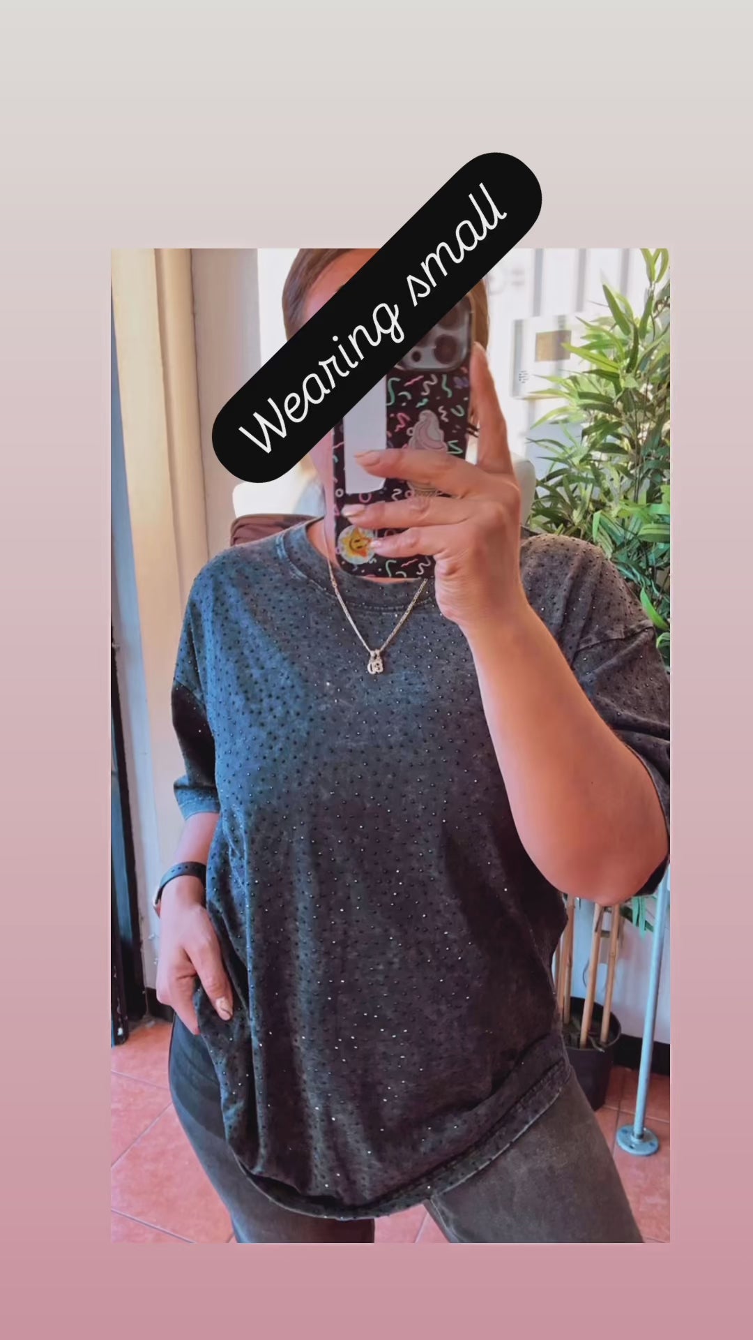 Rhinestone Oversized Tee