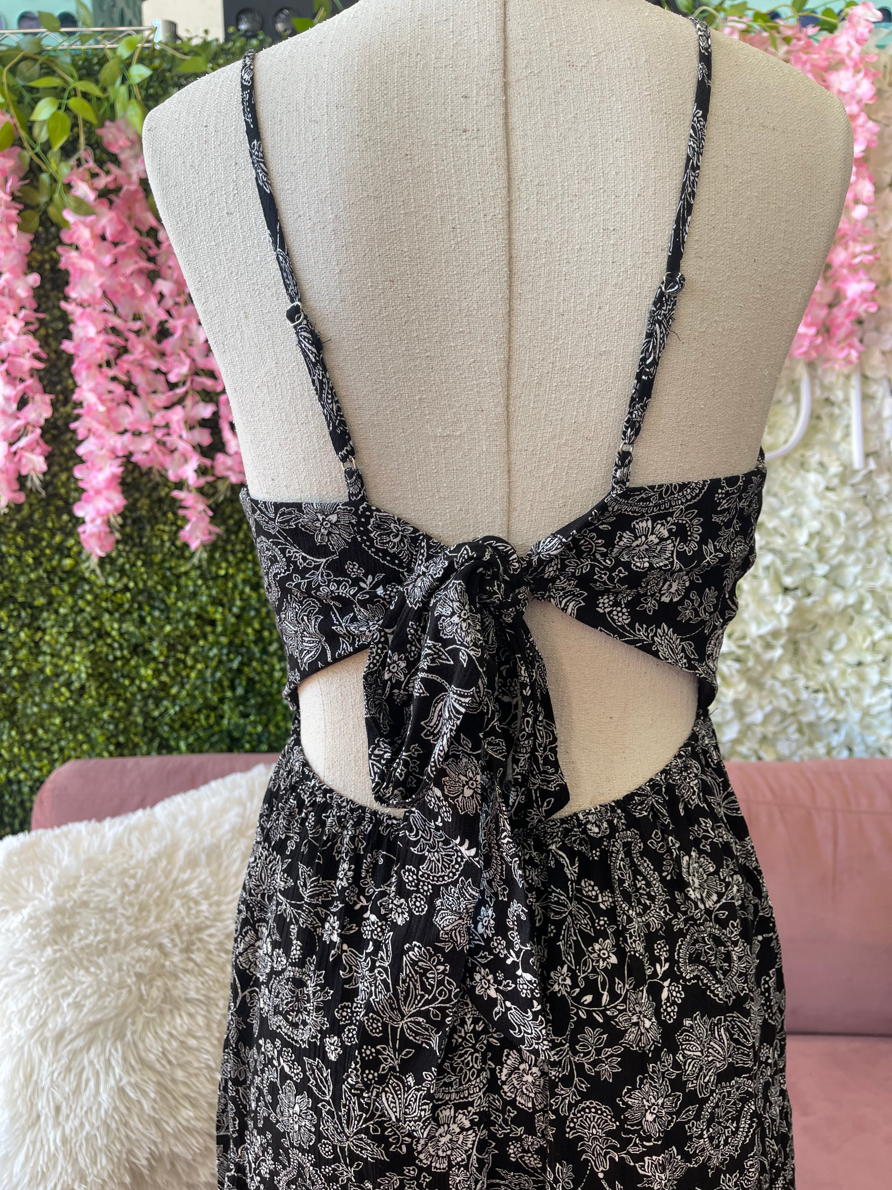 Black and white maxi dress