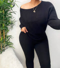 Eve off the shoulder sweater top black