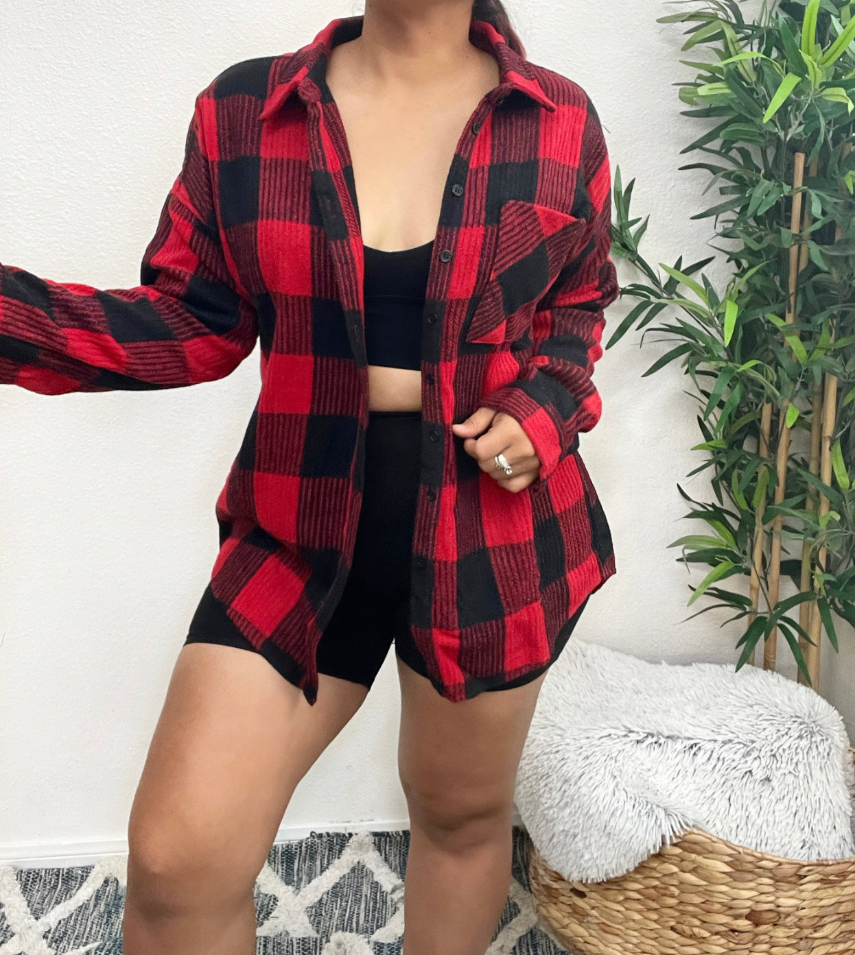 Not your average flannel (red)