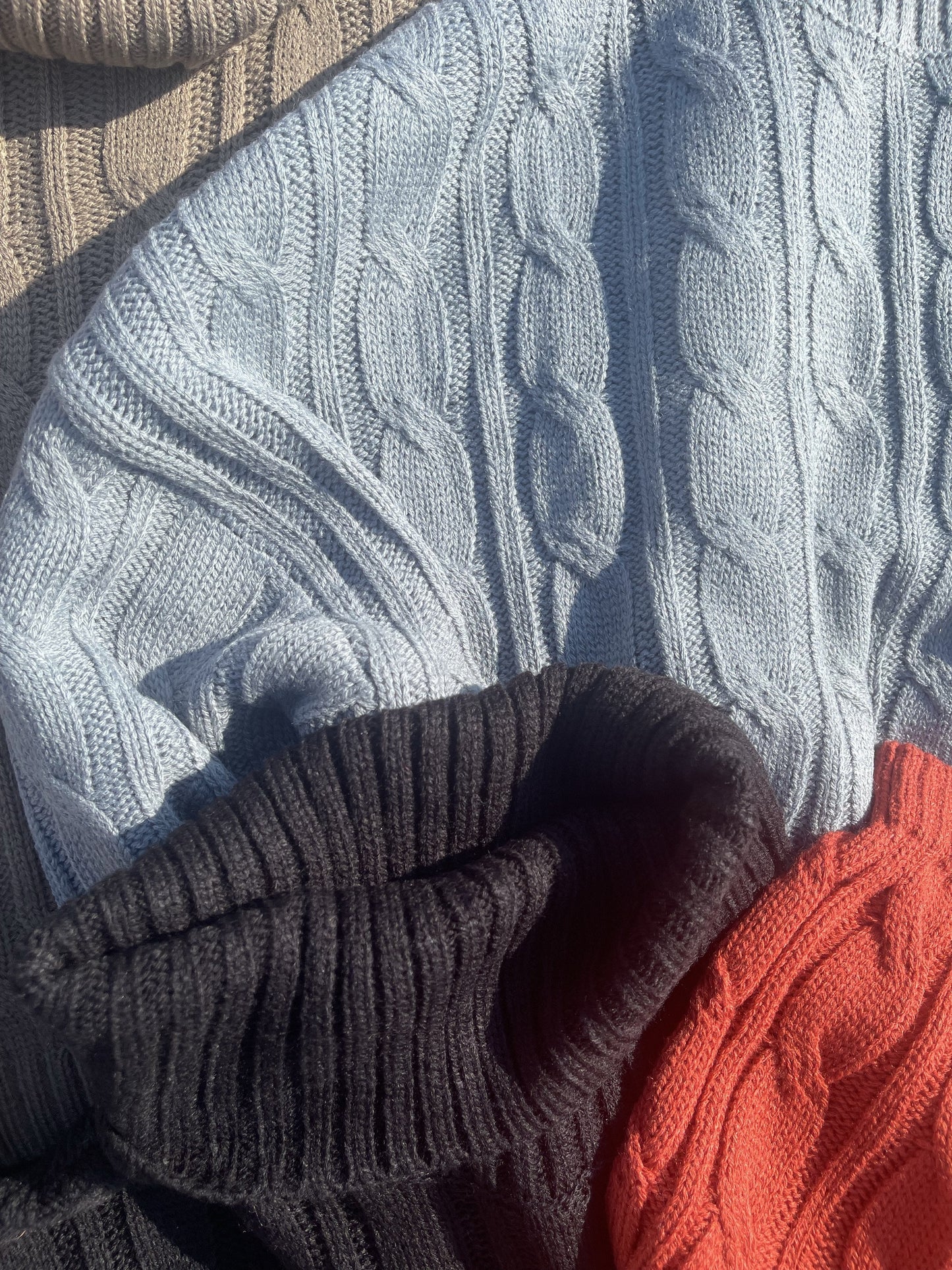 Snug knit sweater (steel blue)