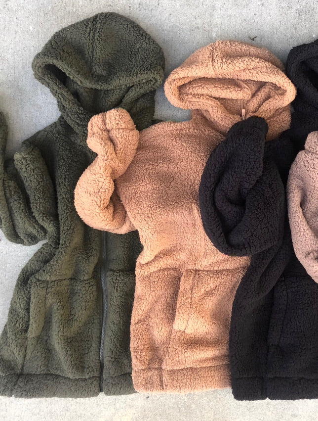 Teddy zip up (camel)