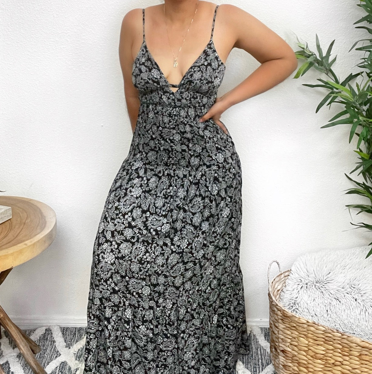 Black and white maxi dress