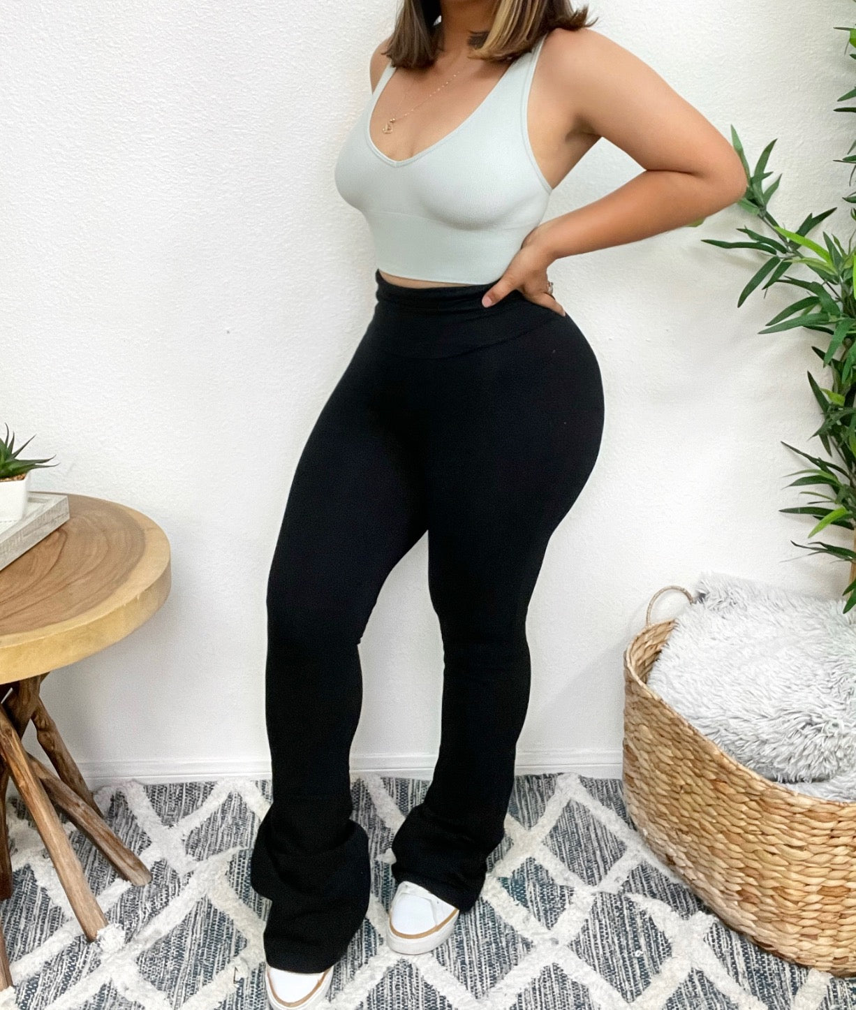 Flare cotton leggings