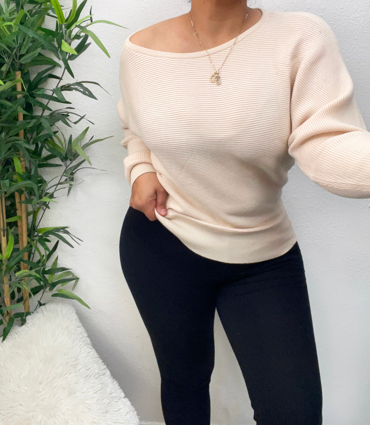 Eve off the shoulder sweater top