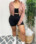 Material Girl Cropped Hoodie (Cocoa)