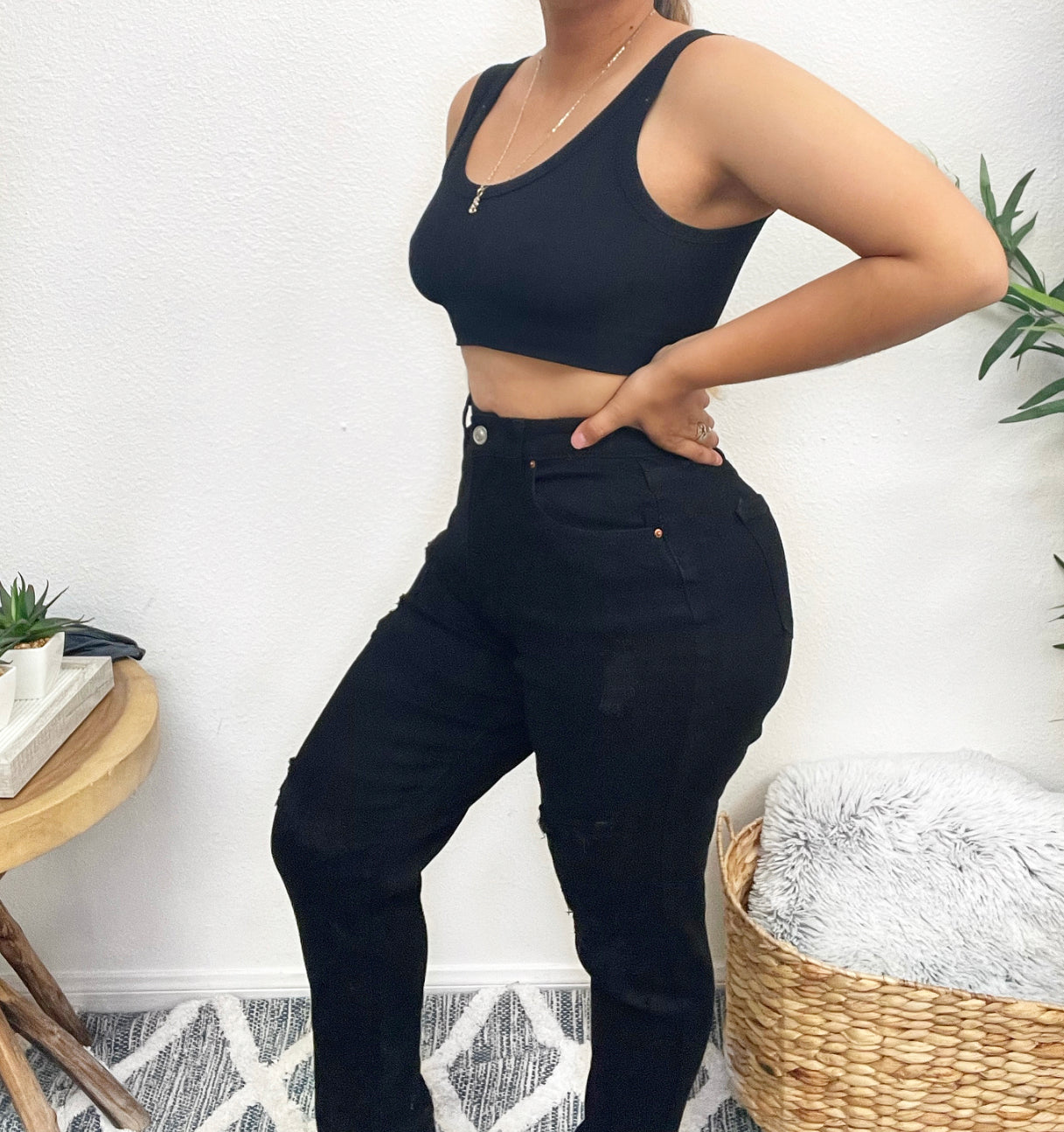 Over It Mom Jeans (Black)