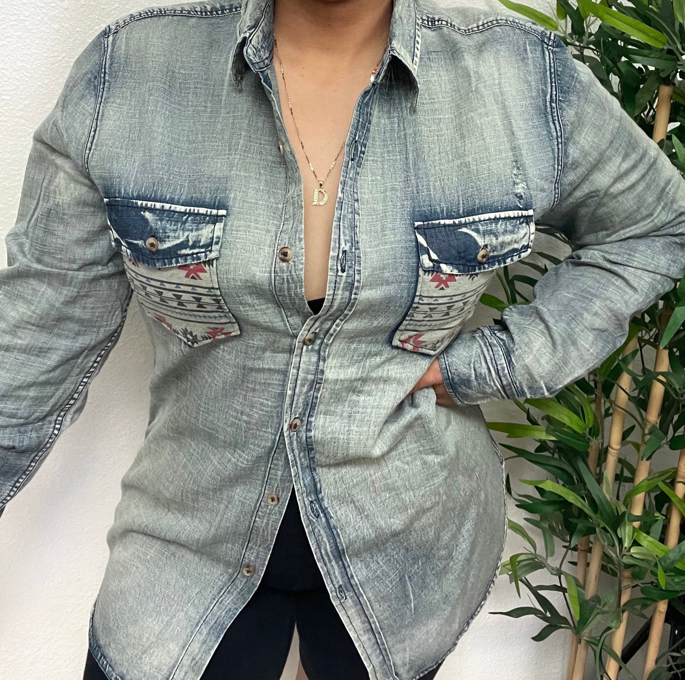 Tribe button up denim